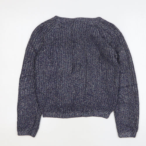 NEXT Girls Blue Round Neck Cotton Pullover Jumper Size 12 Years Pullover
