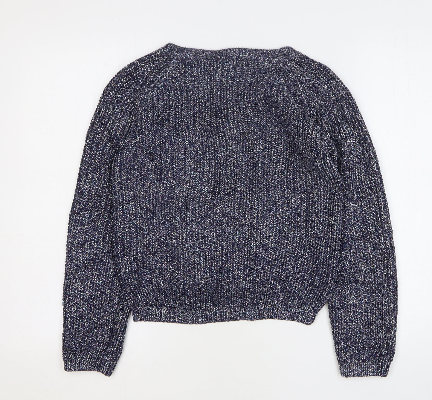 NEXT Girls Blue Round Neck Cotton Pullover Jumper Size 12 Years Pullover