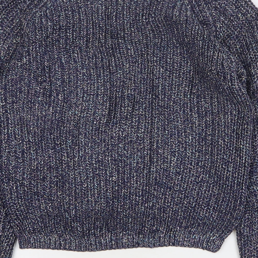 NEXT Girls Blue Round Neck Cotton Pullover Jumper Size 12 Years Pullover