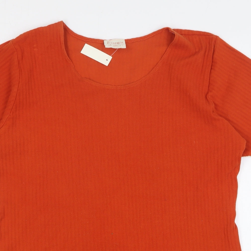 essence Womens Orange Cotton Bodysuit One-Piece Size 26 Snap