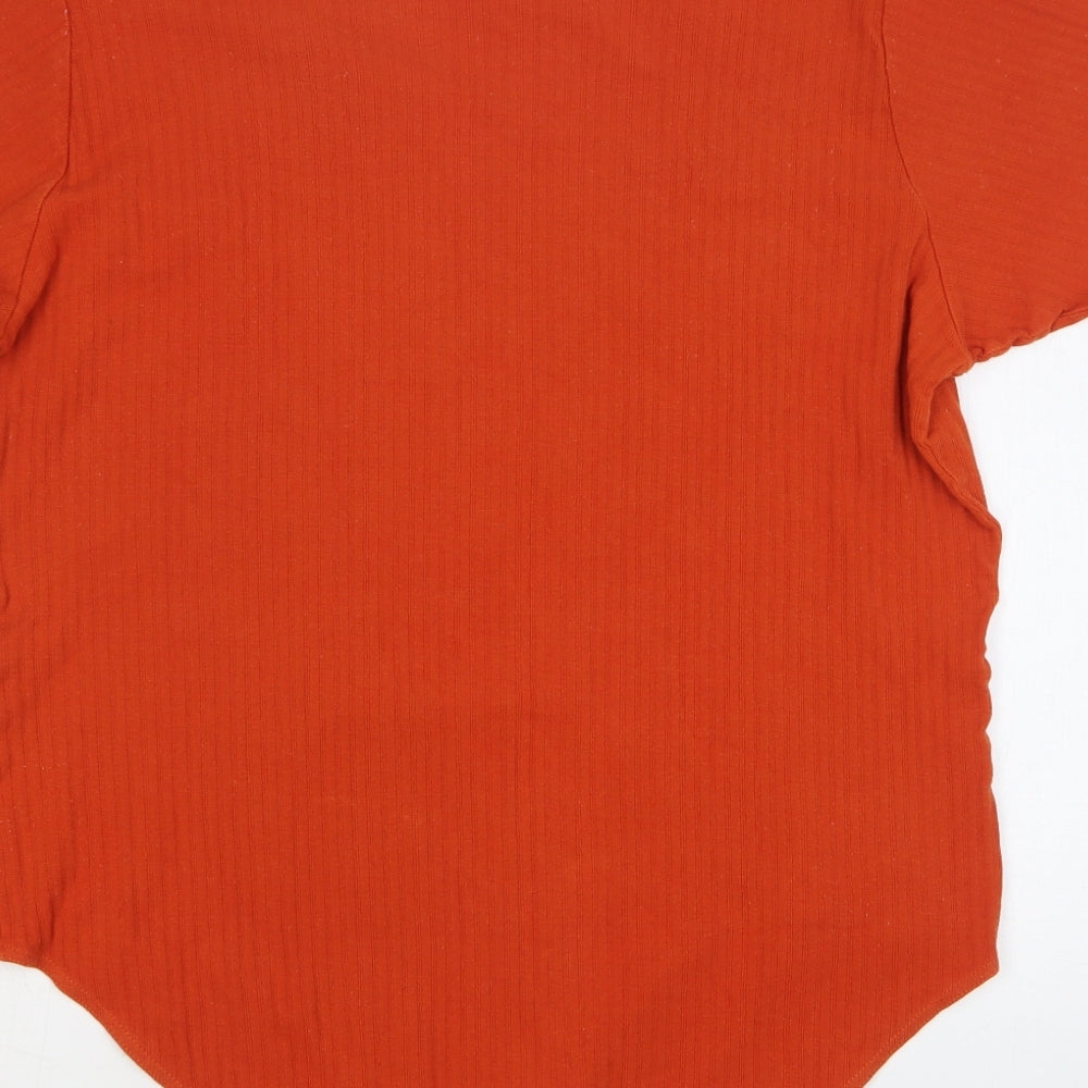 essence Womens Orange Cotton Bodysuit One-Piece Size 26 Snap