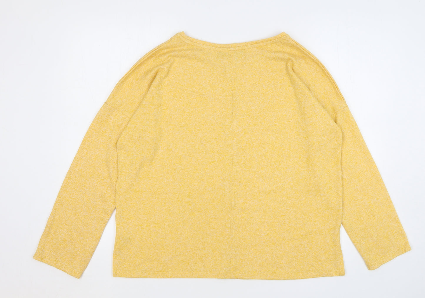 Nutmeg Womens Yellow Round Neck Polyester Pullover Jumper Size 14