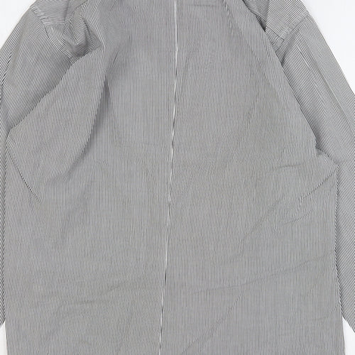 H&M Mens Green Striped Cotton Button-Up Size S Collared Button