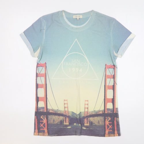 River Island Mens Blue Polyester T-Shirt Size S Round Neck - San Francisco