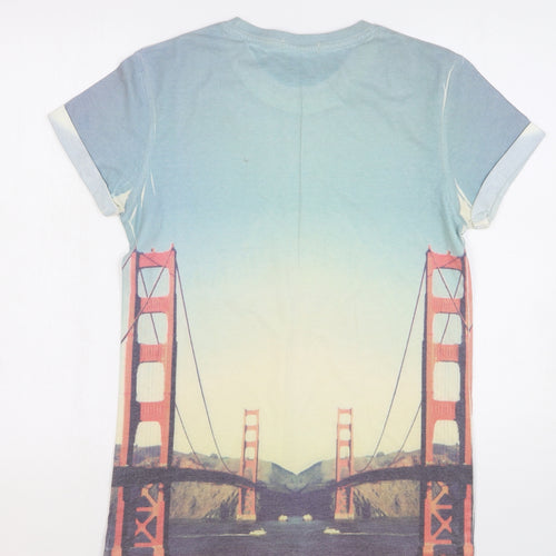 River Island Mens Blue Polyester T-Shirt Size S Round Neck - San Francisco