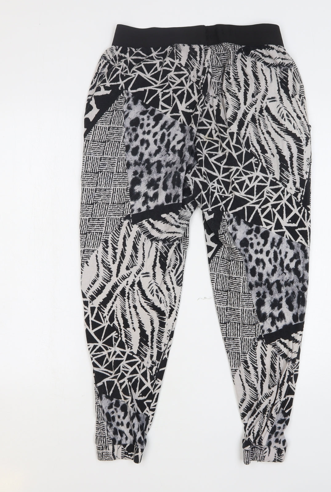 River Island Womens Multicoloured Geometric Polyester Harem Trousers Size 14 L26 in Regular