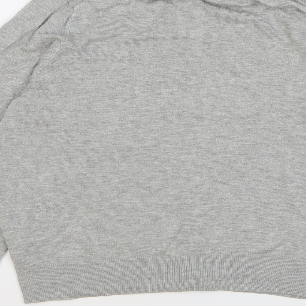 Marks and Spencer Womens Grey Round Neck Viscose Cardigan Jumper Size 14