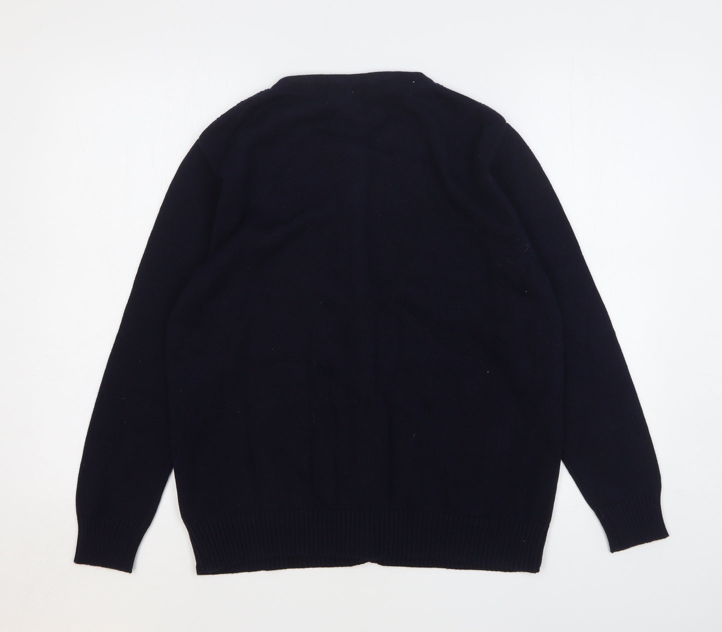 Marks and Spencer Womens Blue Cotton Basic Button-Up Size 18 Round Neck