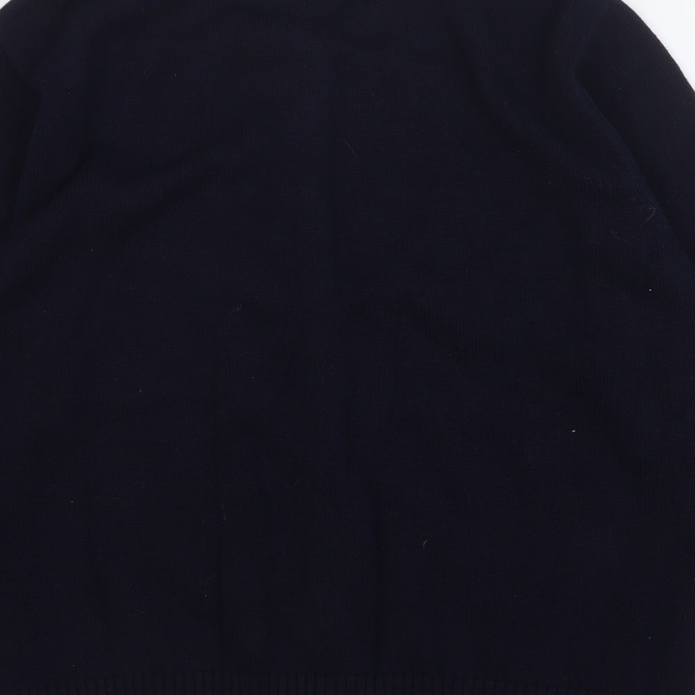 Marks and Spencer Womens Blue Cotton Basic Button-Up Size 18 Round Neck