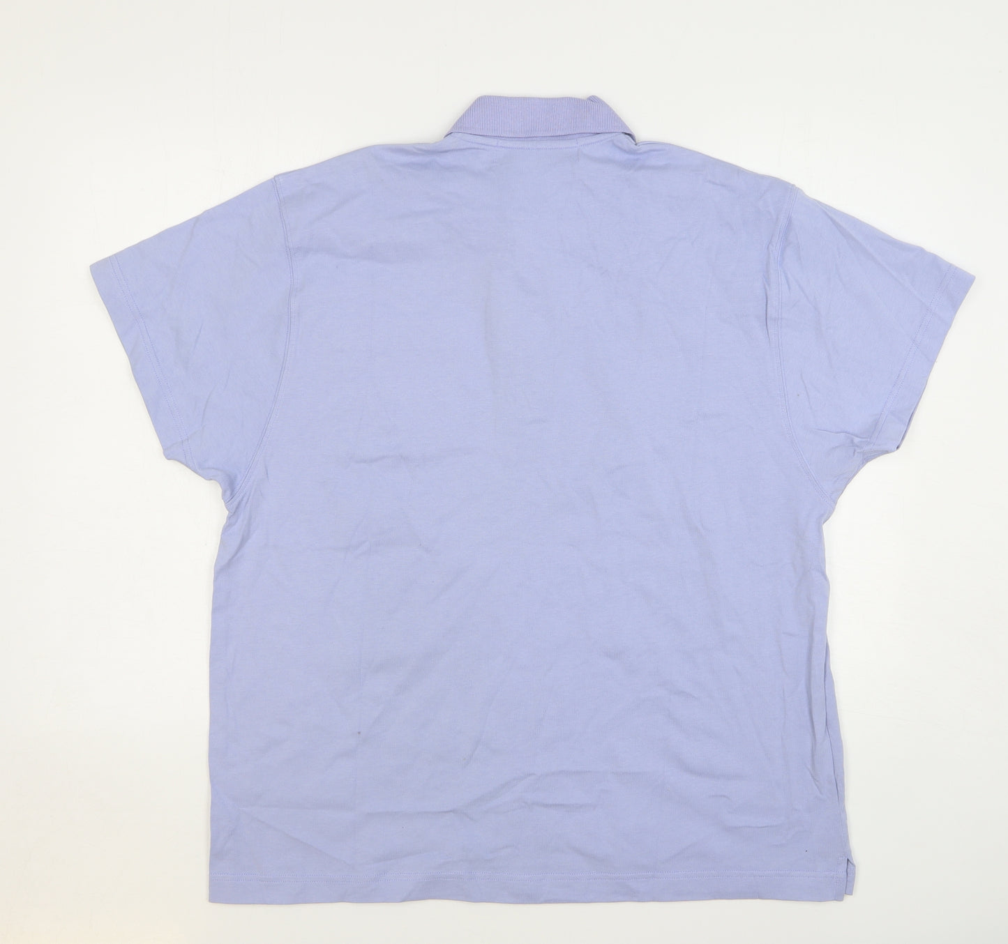 Amy Moore Womens Purple Floral Cotton Basic Polo Size L Collared