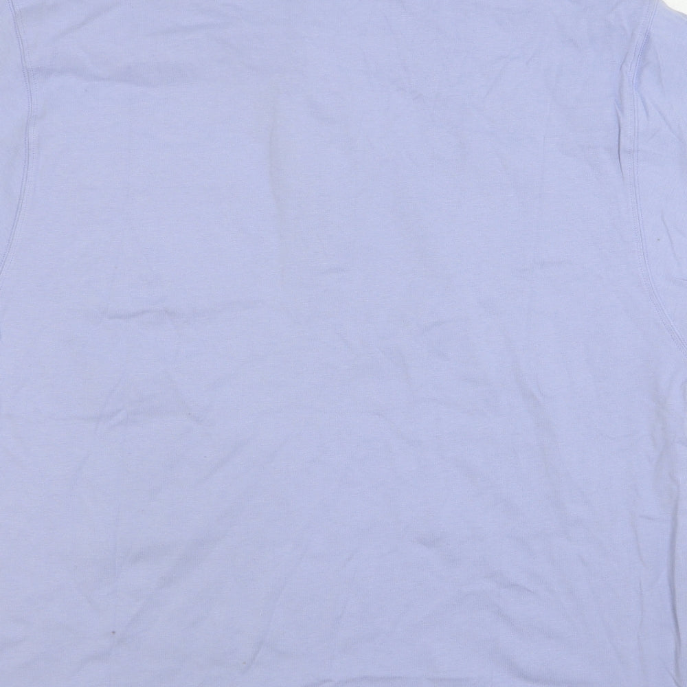 Amy Moore Womens Purple Floral Cotton Basic Polo Size L Collared