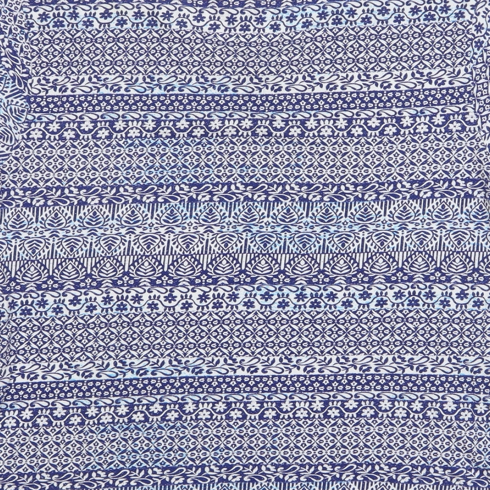 Atmosphere Womens Blue Paisley Cotton Basic T-Shirt Size 16 Round Neck