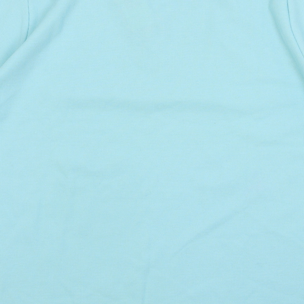 EWM Womens Blue Polyester Basic T-Shirt Size 14 Round Neck