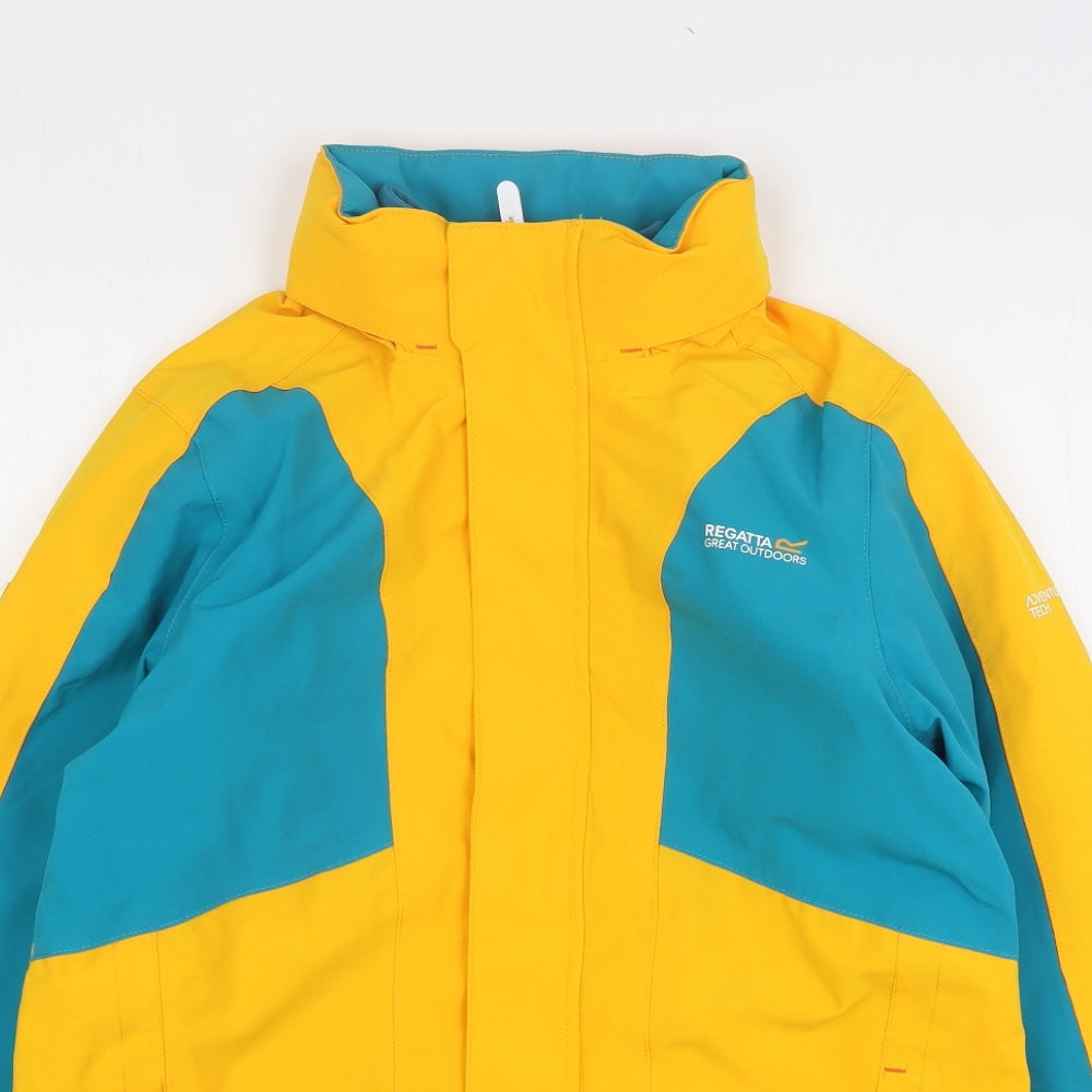 Regatta Boys Orange Rain Coat Coat Size 16 Years Zip