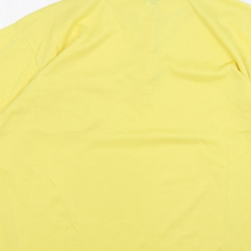C&A Womens Yellow Polyester Basic Polo Size 16 Collared