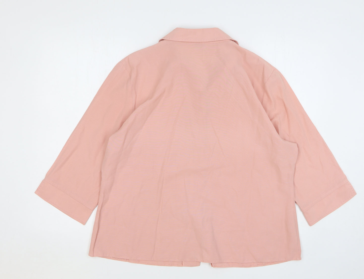 Bonmarché Womens Pink Polyester Basic Button-Up Size 20 Collared