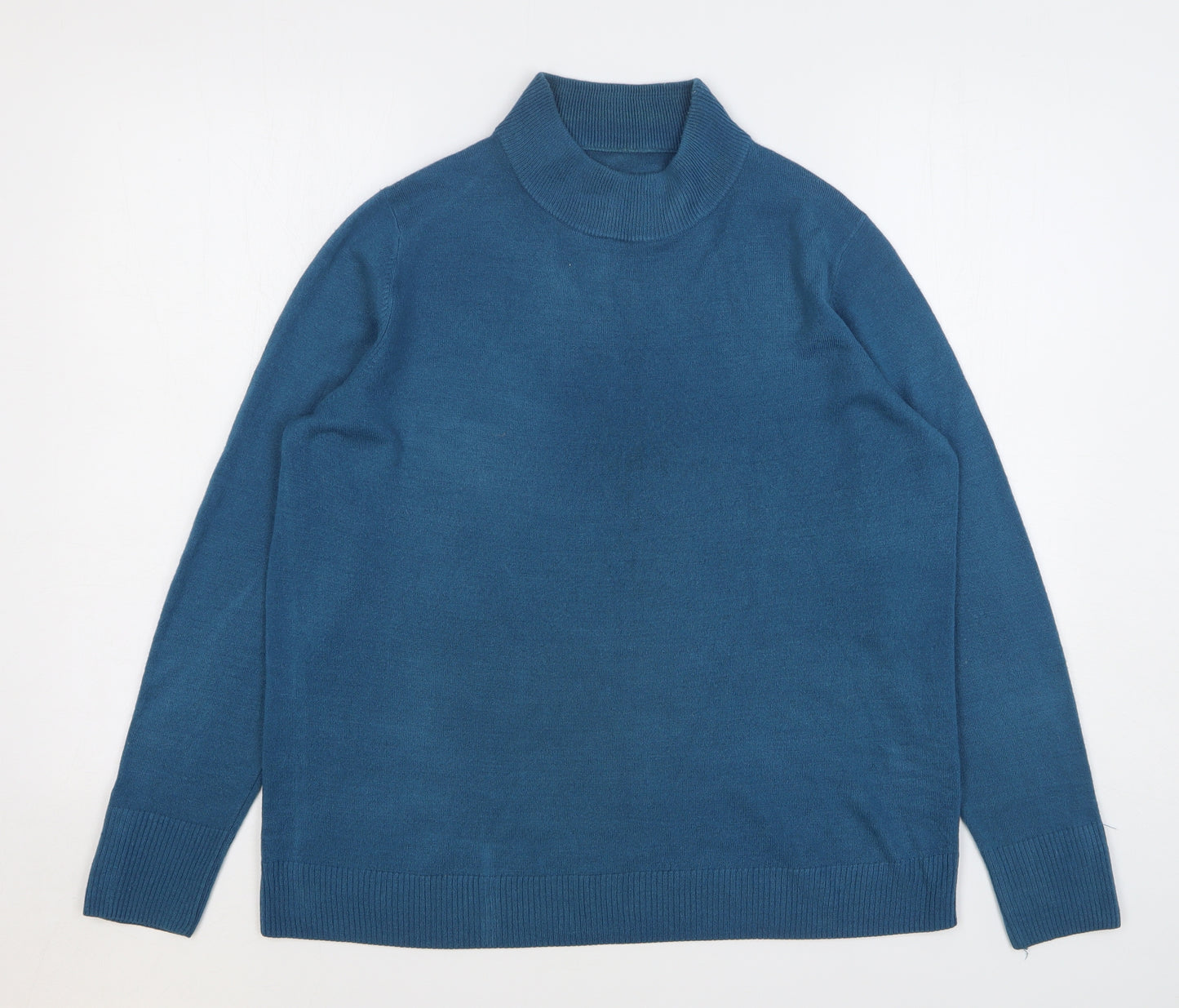 Marks and Spencer Womens Green High Neck Acrylic Pullover Jumper Size 18