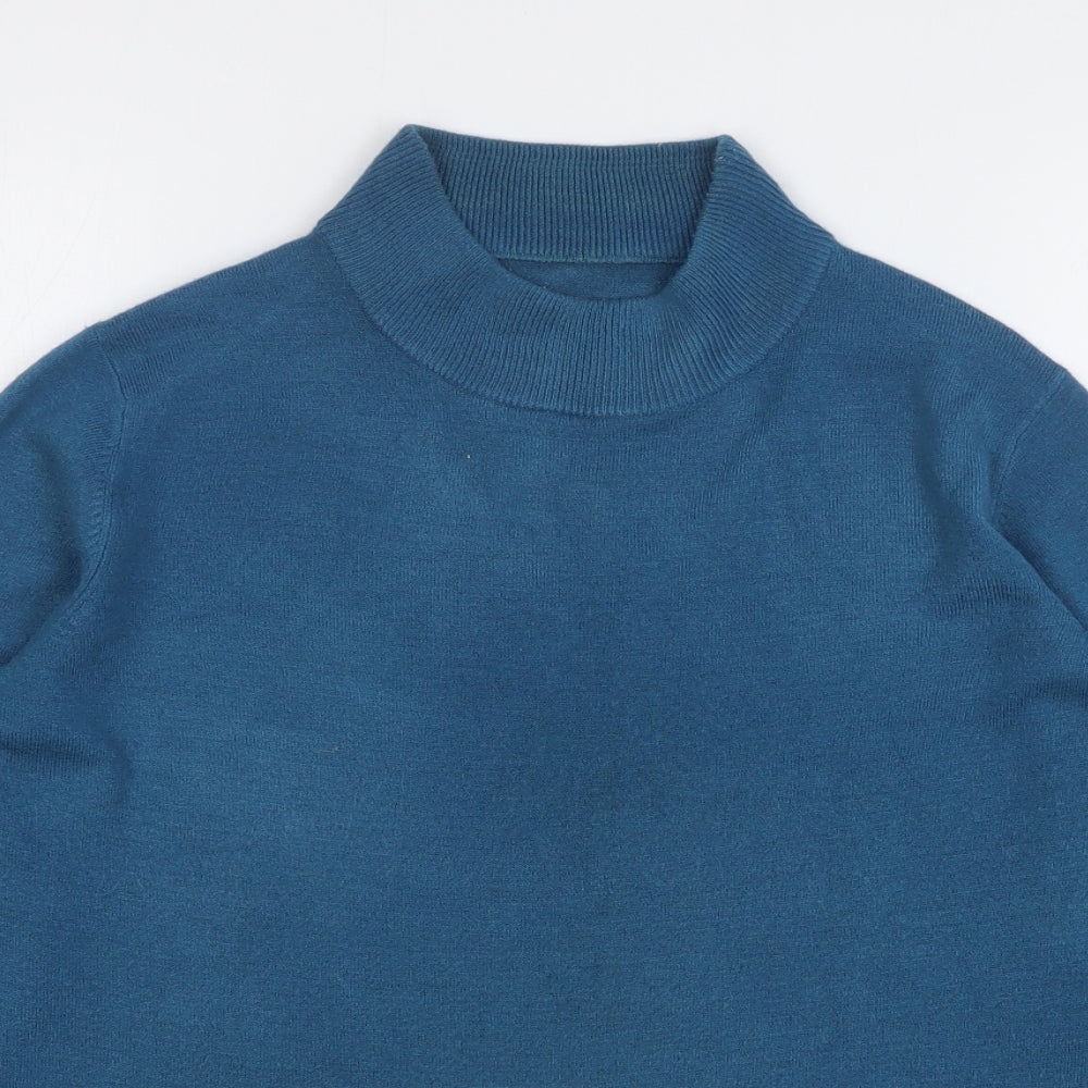 Marks and Spencer Womens Green High Neck Acrylic Pullover Jumper Size 18