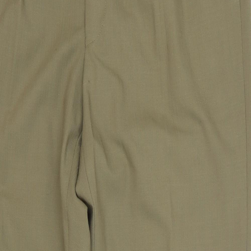 Marks and Spencer Womens Green Polyester Trousers Size 38 L34 in Regular Button