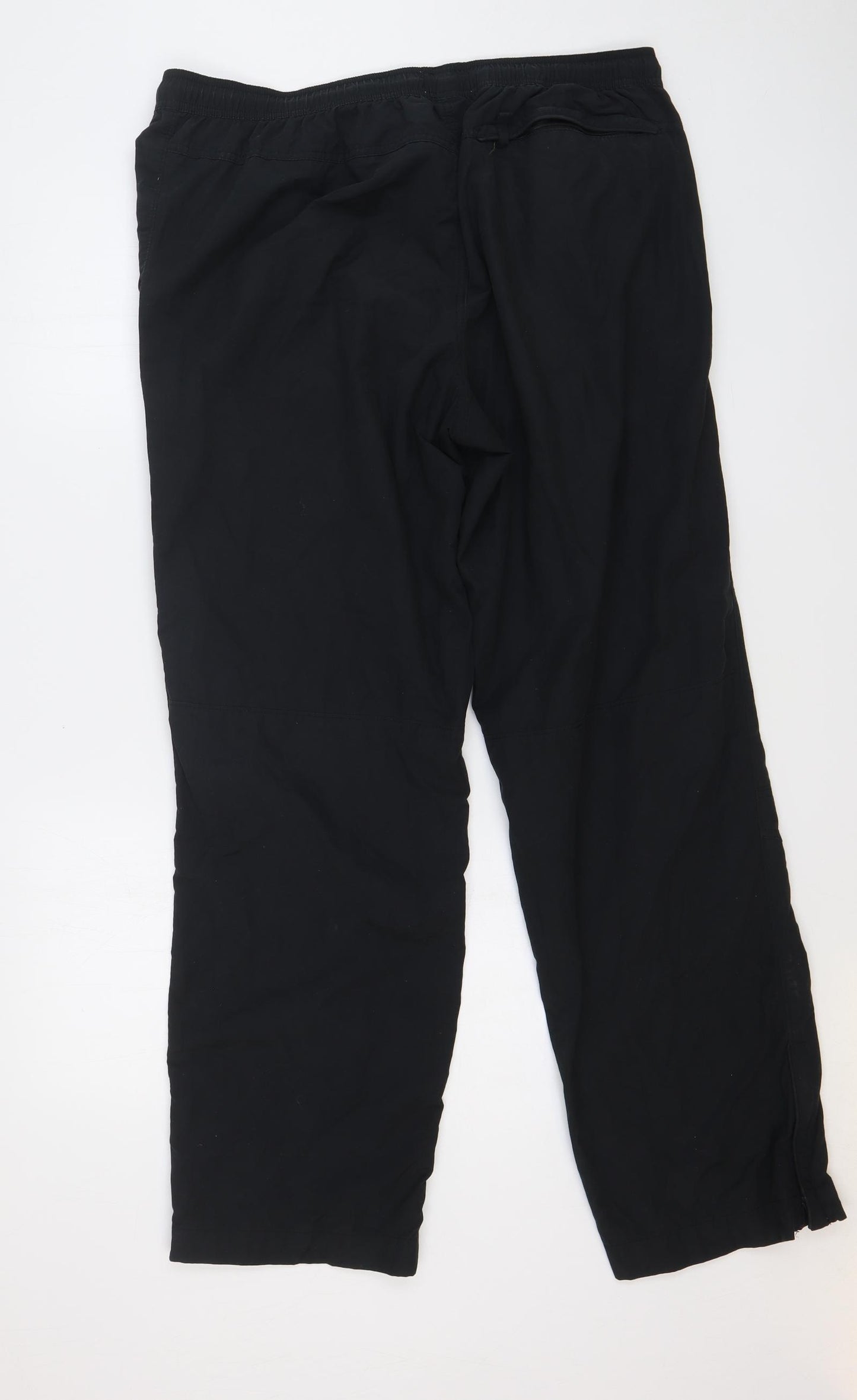 Marks and Spencer Mens Black Cotton Jogger Trousers Size 40 in L32 in Regular Drawstring