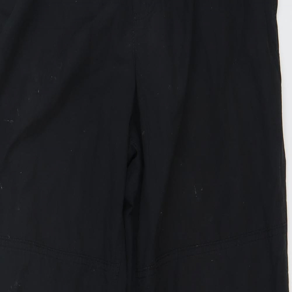 Marks and Spencer Mens Black Cotton Jogger Trousers Size 40 in L32 in Regular Drawstring