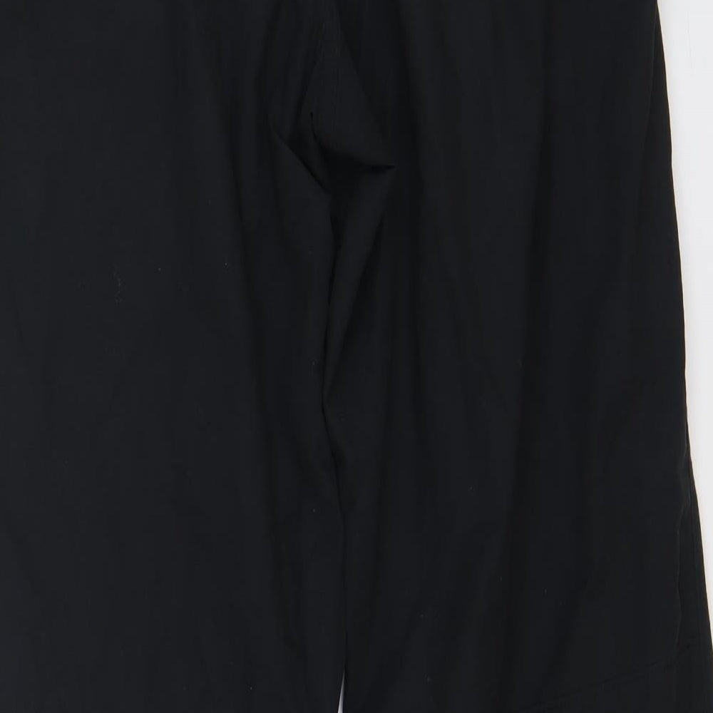 Marks and Spencer Mens Black Cotton Jogger Trousers Size 40 in L32 in Regular Drawstring