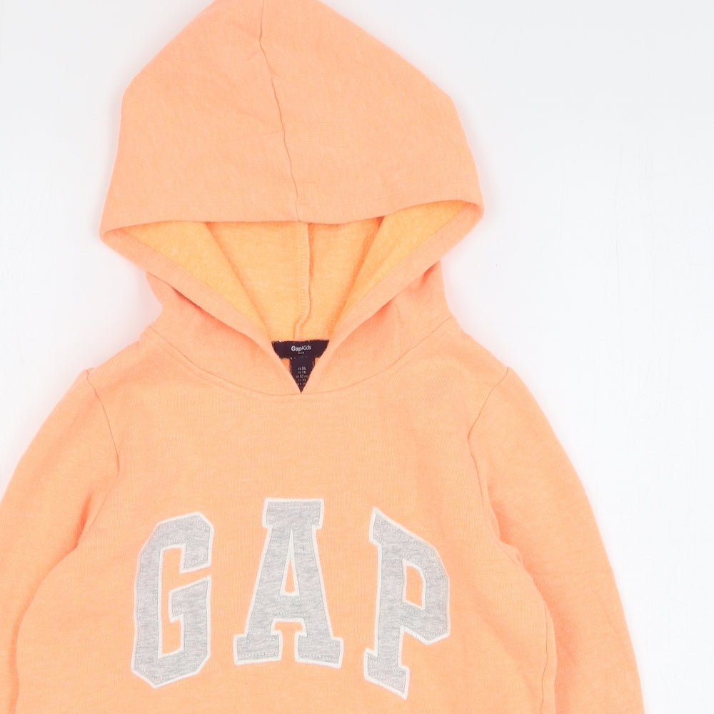 Gap Girls Orange Cotton Pullover Hoodie Size 12 Years Pullover