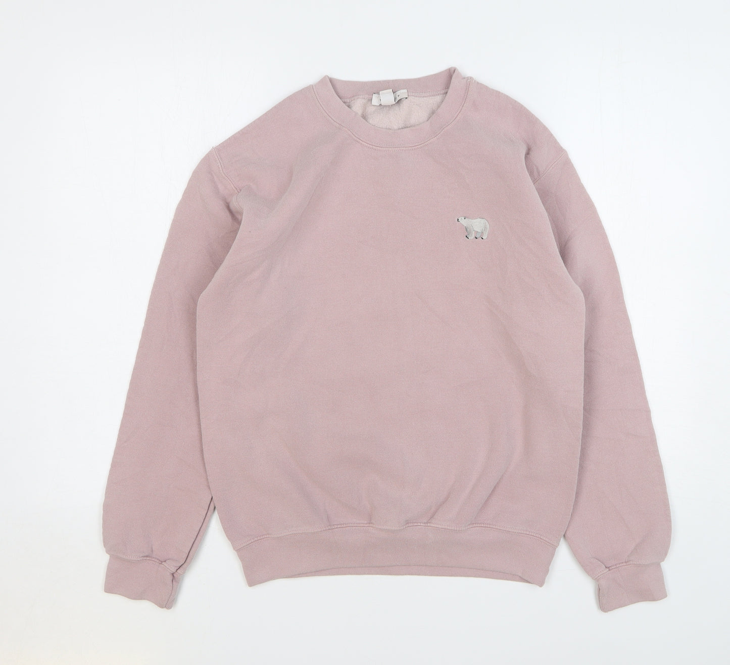 Topshop Womens Pink Cotton Pullover Sweatshirt Size S Pullover - Polar Bear