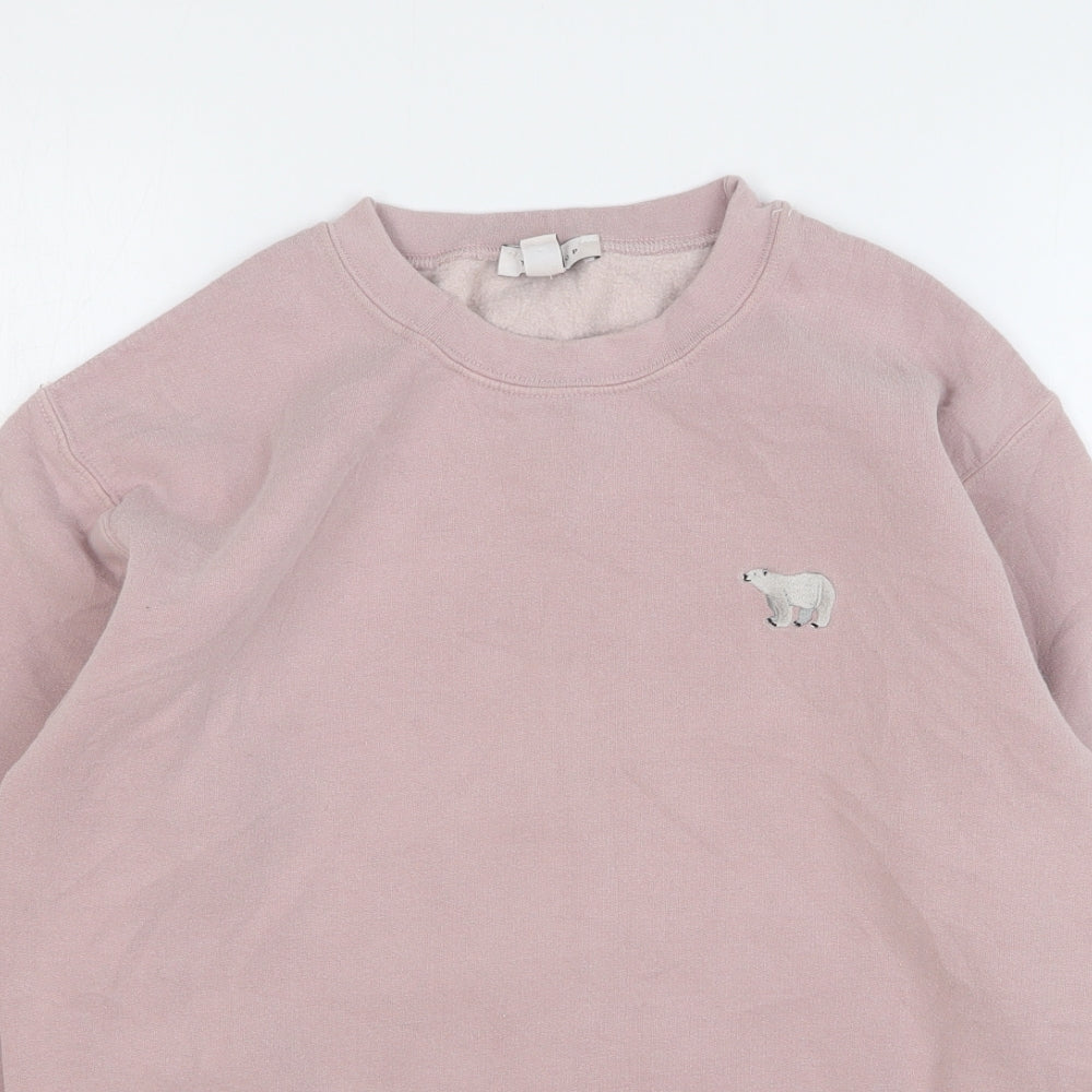 Topshop Womens Pink Cotton Pullover Sweatshirt Size S Pullover - Polar Bear
