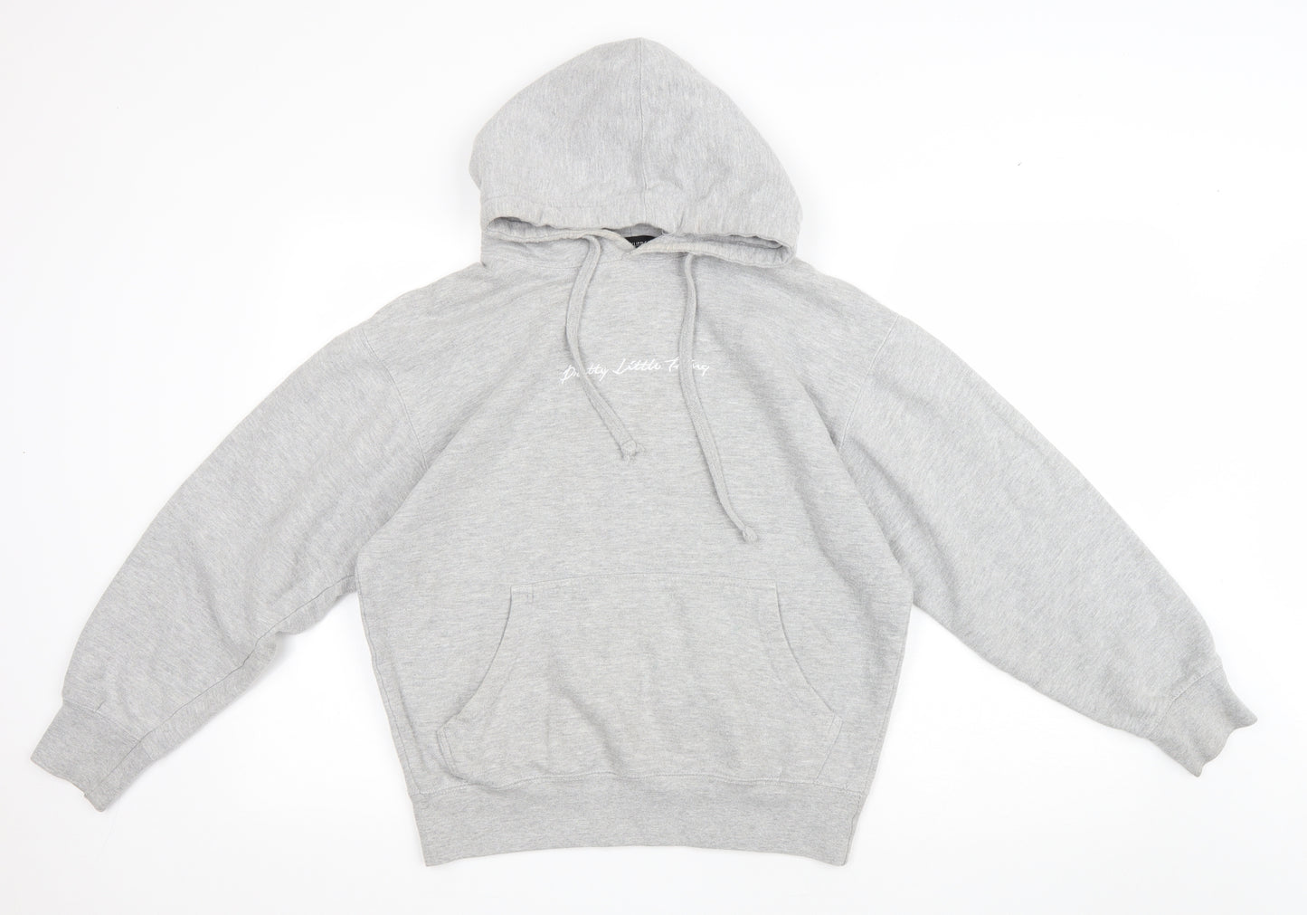 PRETTYLITTLETHING Womens Grey Polyester Pullover Hoodie Size S Pullover