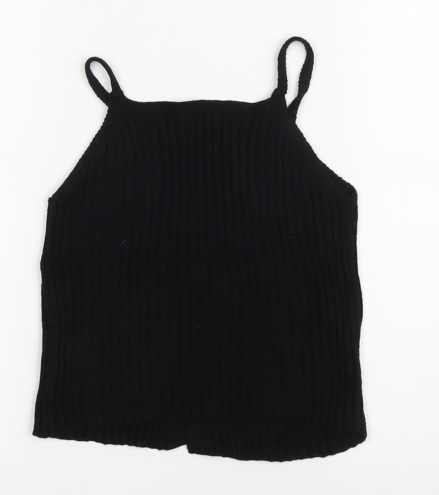 SheIn Womens Black V-Neck Acrylic Vest Jumper Size S