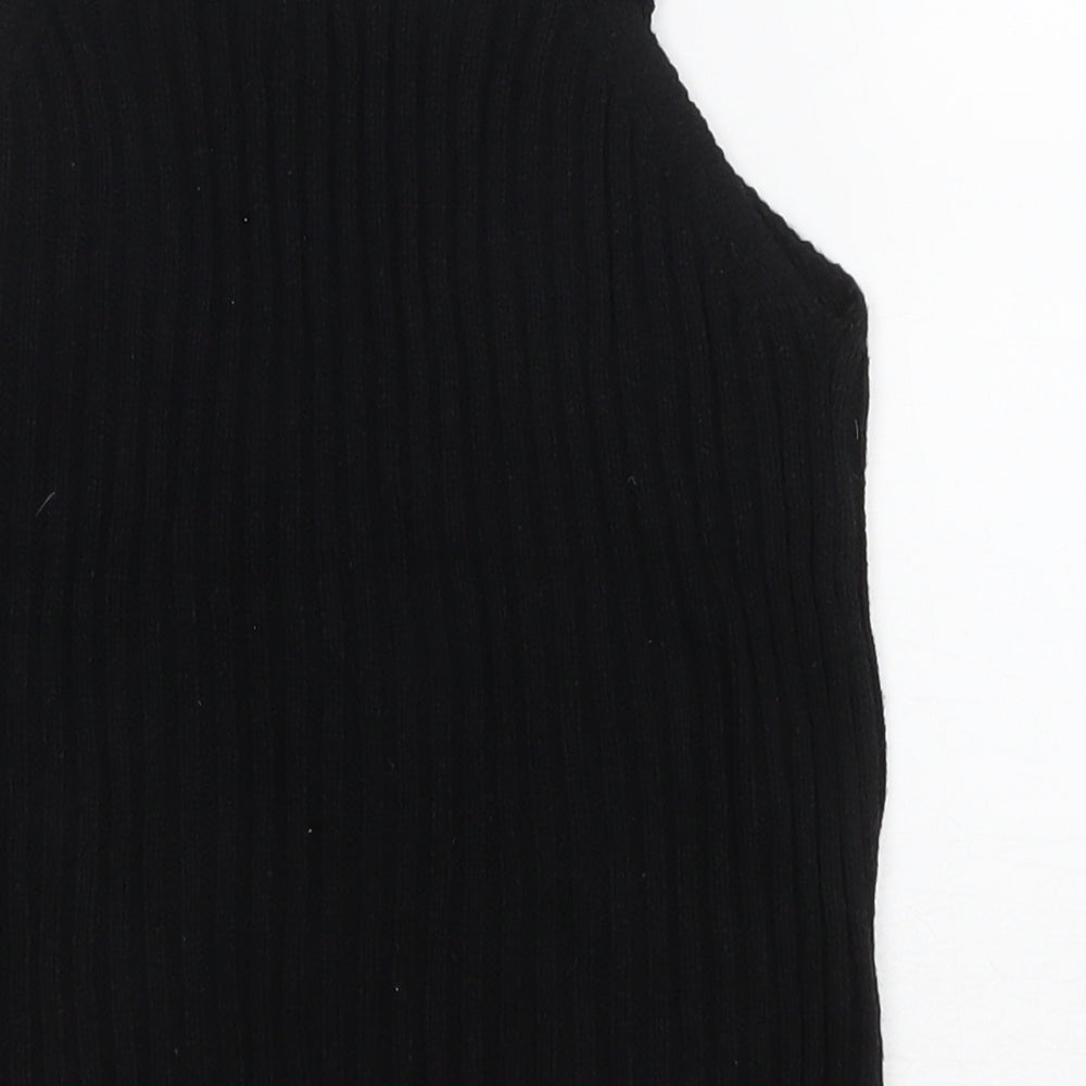 SheIn Womens Black V-Neck Acrylic Vest Jumper Size S