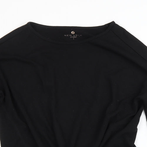 New Look Womens Black Polyester Pullover Sweatshirt Size L Drawstring
