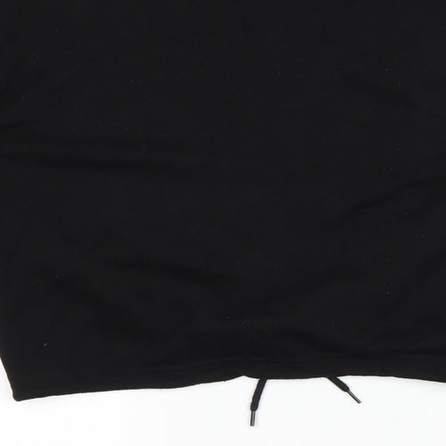 New Look Womens Black Polyester Pullover Sweatshirt Size L Drawstring
