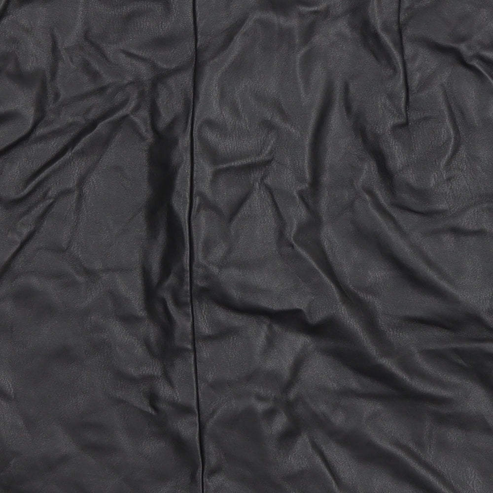 George Womens Black Polyester A-Line Skirt Size 18 Snap