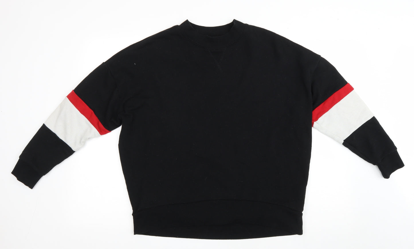 New Look Womens Black Colourblock Polyester Pullover Sweatshirt Size 10 Pullover