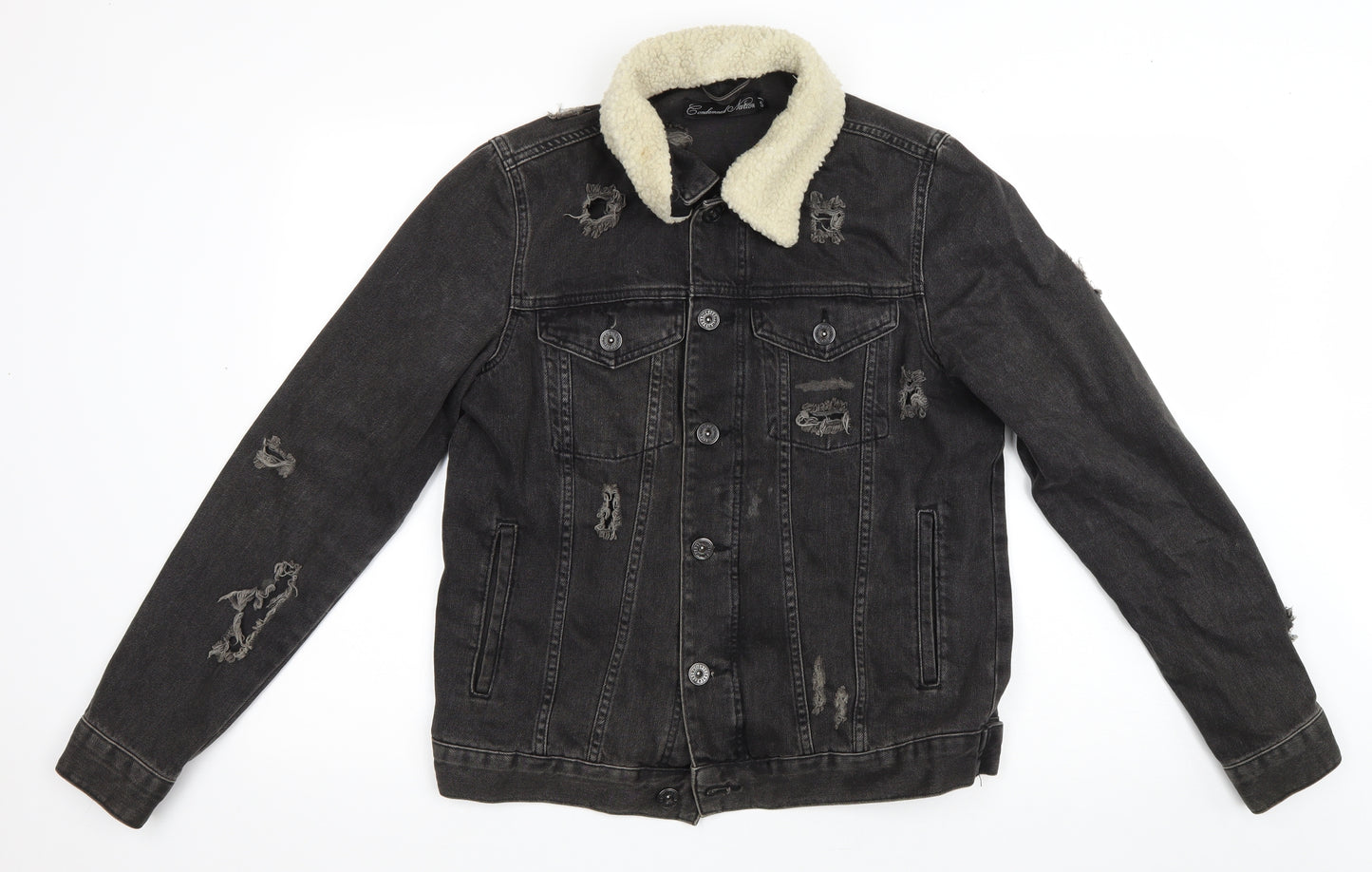 Condemned Nation Womens Grey Jacket Size S Button