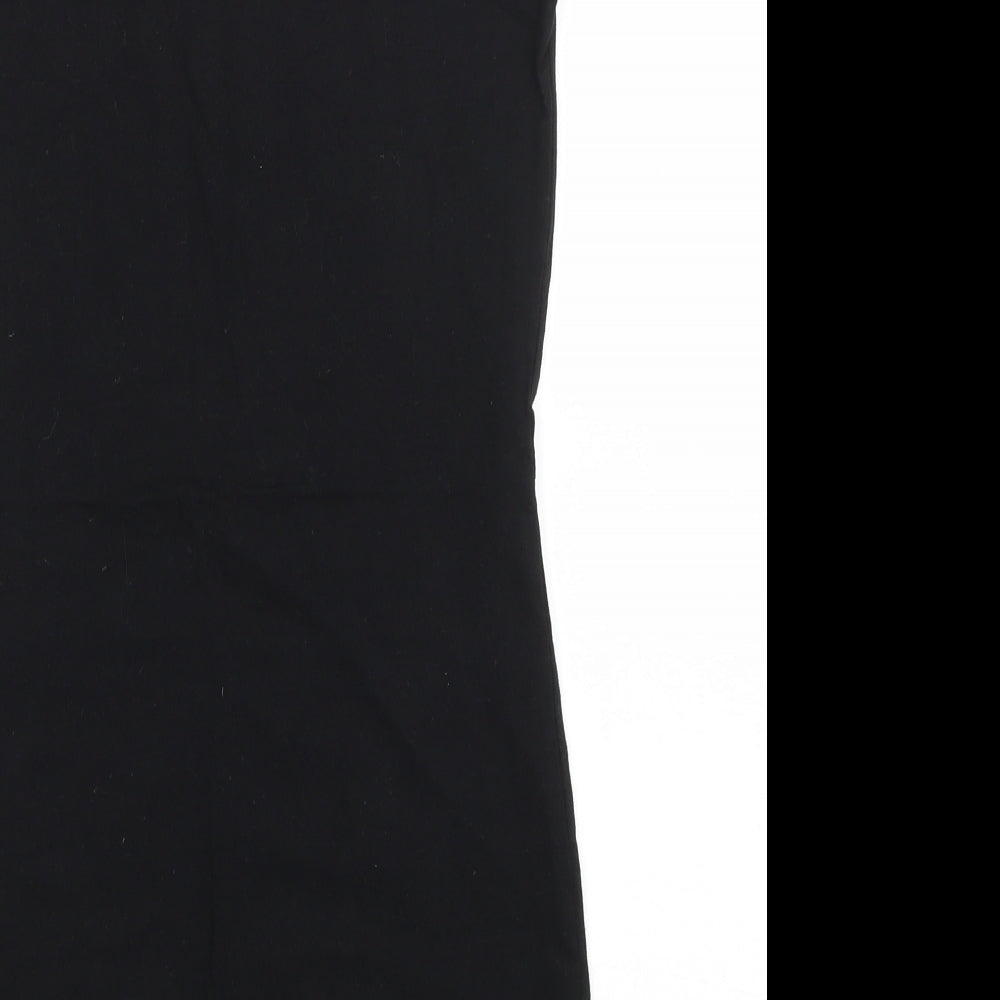 Primark Womens Black Cotton Tank Dress Size 6 Scoop Neck Pullover