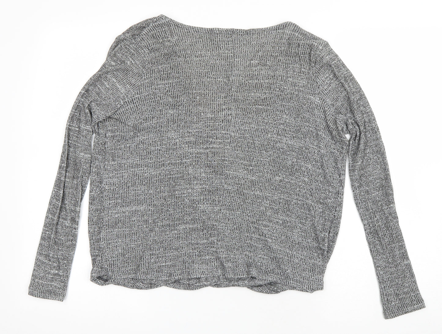River Island Womens Grey V-Neck Viscose Wrap Jumper Size 8