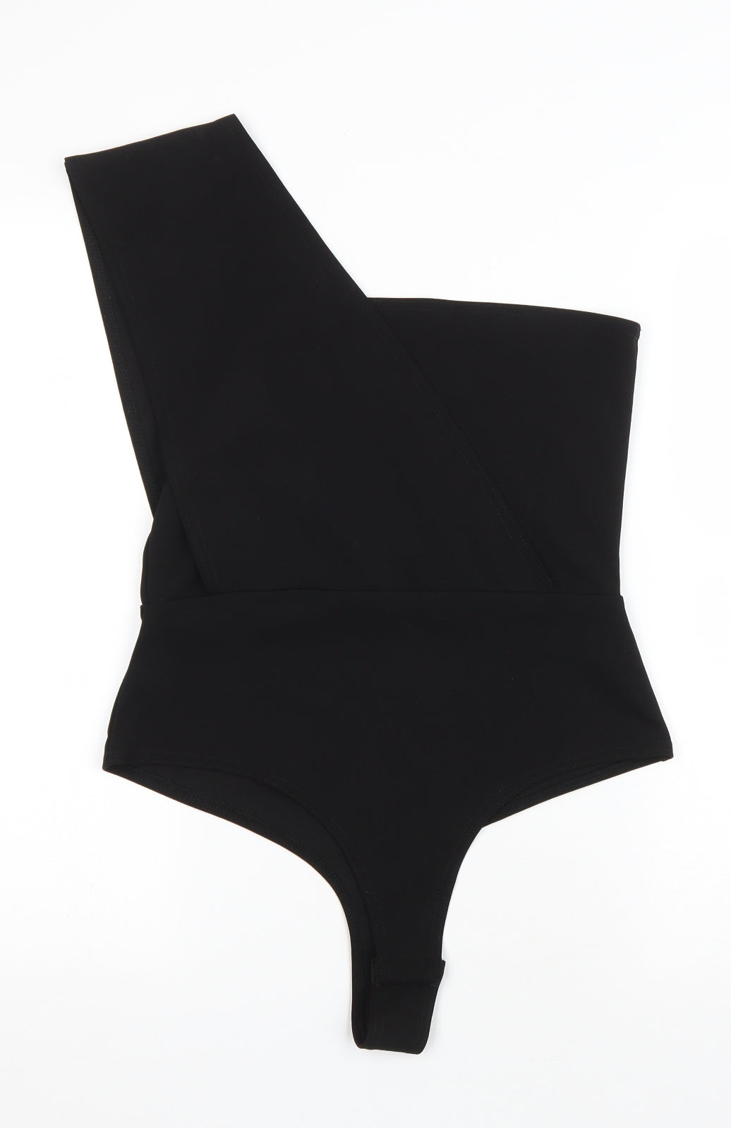 PRETTYLITTLETHING Womens Black Polyester Bodysuit One-Piece Size 12 Snap