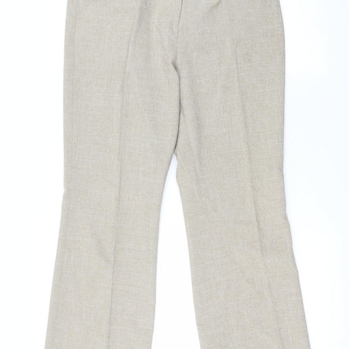 Dorothy Perkins Womens Beige Polyester Trousers Size 14 L27.5 in Regular Zip