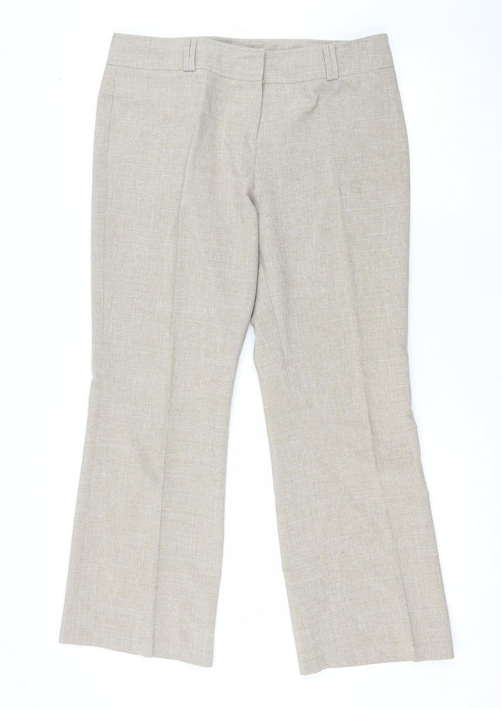 Dorothy Perkins Womens Beige Polyester Trousers Size 14 L27.5 in Regular Zip