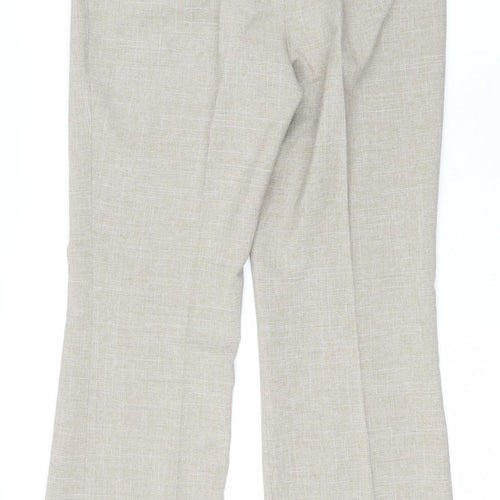 Dorothy Perkins Womens Beige Polyester Trousers Size 14 L27.5 in Regular Zip