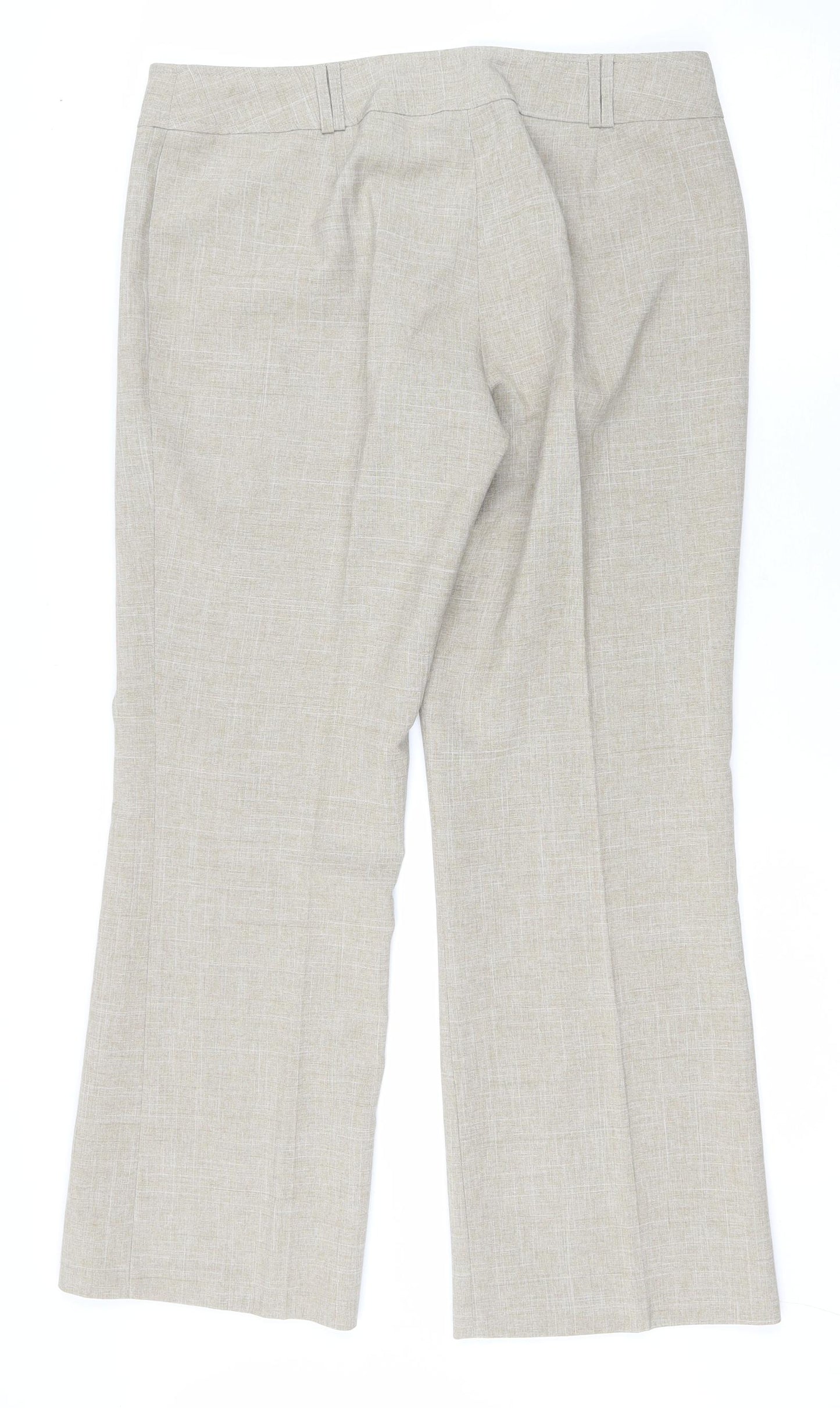 Dorothy Perkins Womens Beige Polyester Trousers Size 14 L27.5 in Regular Zip