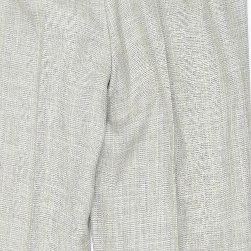 Marks and Spencer Womens Green Plaid Polyester Trousers Size 16 L30 in Regular Zip