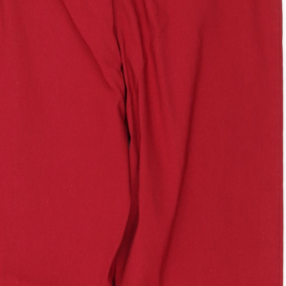 Mexx Womens Red Cotton Trousers Size 16 L29.5 in Regular Zip