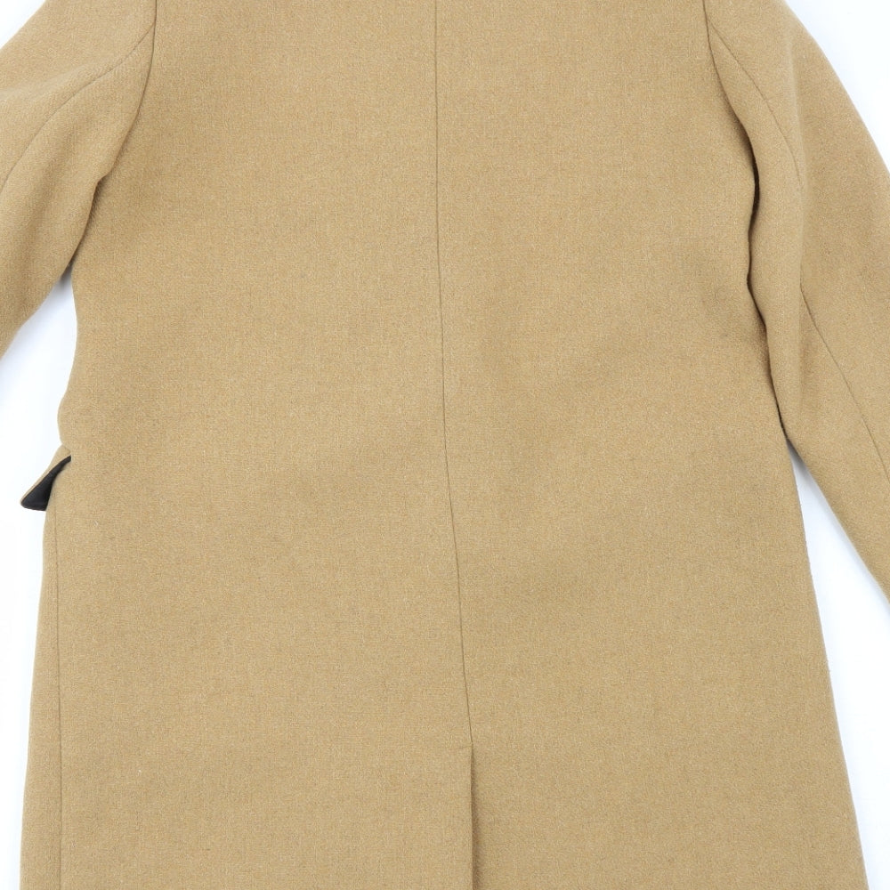 Zara Womens Brown Overcoat Coat Size S Button