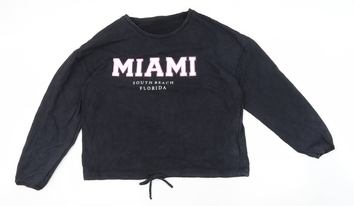 PEP & CO Womens Black Cotton Pullover Sweatshirt Size L Pullover - Miami