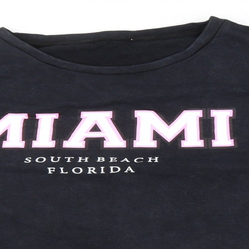 PEP & CO Womens Black Cotton Pullover Sweatshirt Size L Pullover - Miami