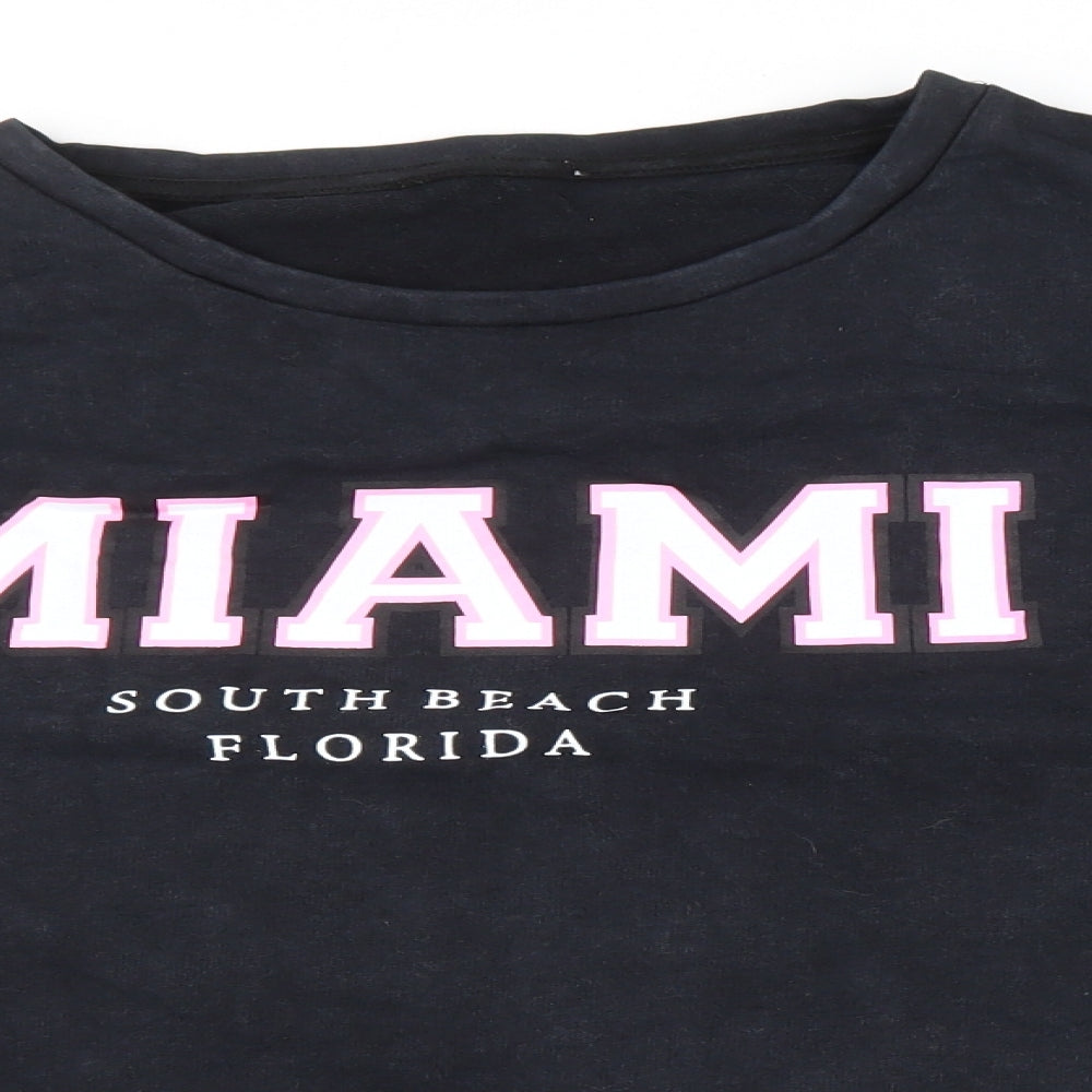 PEP & CO Womens Black Cotton Pullover Sweatshirt Size L Pullover - Miami